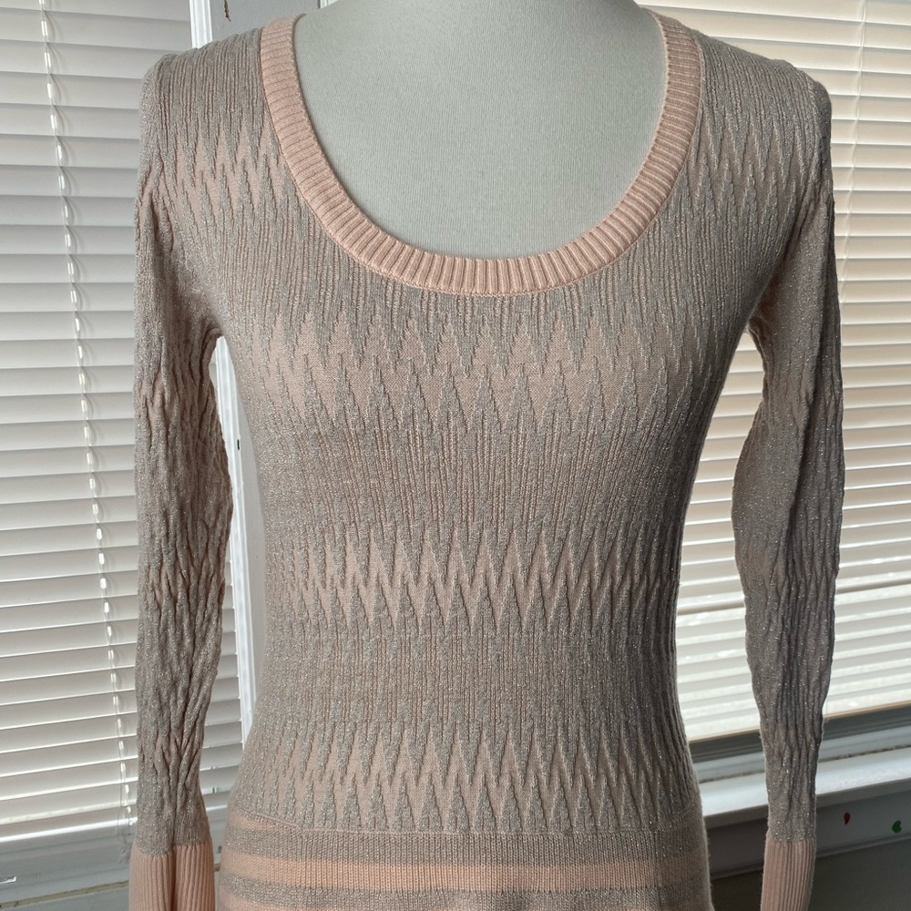 Victoria’s Secret Pink Gray Metallic Shimmer Scoop Sweater Dress Coquette Ballet - Picture 2 of 12